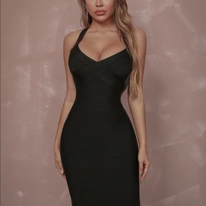 Black Bandage Midi Dress